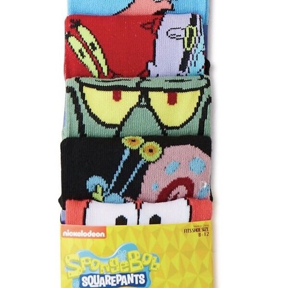 SpongeBob SquarePants character.six pair casual crew socks. - Picture 5 of 8